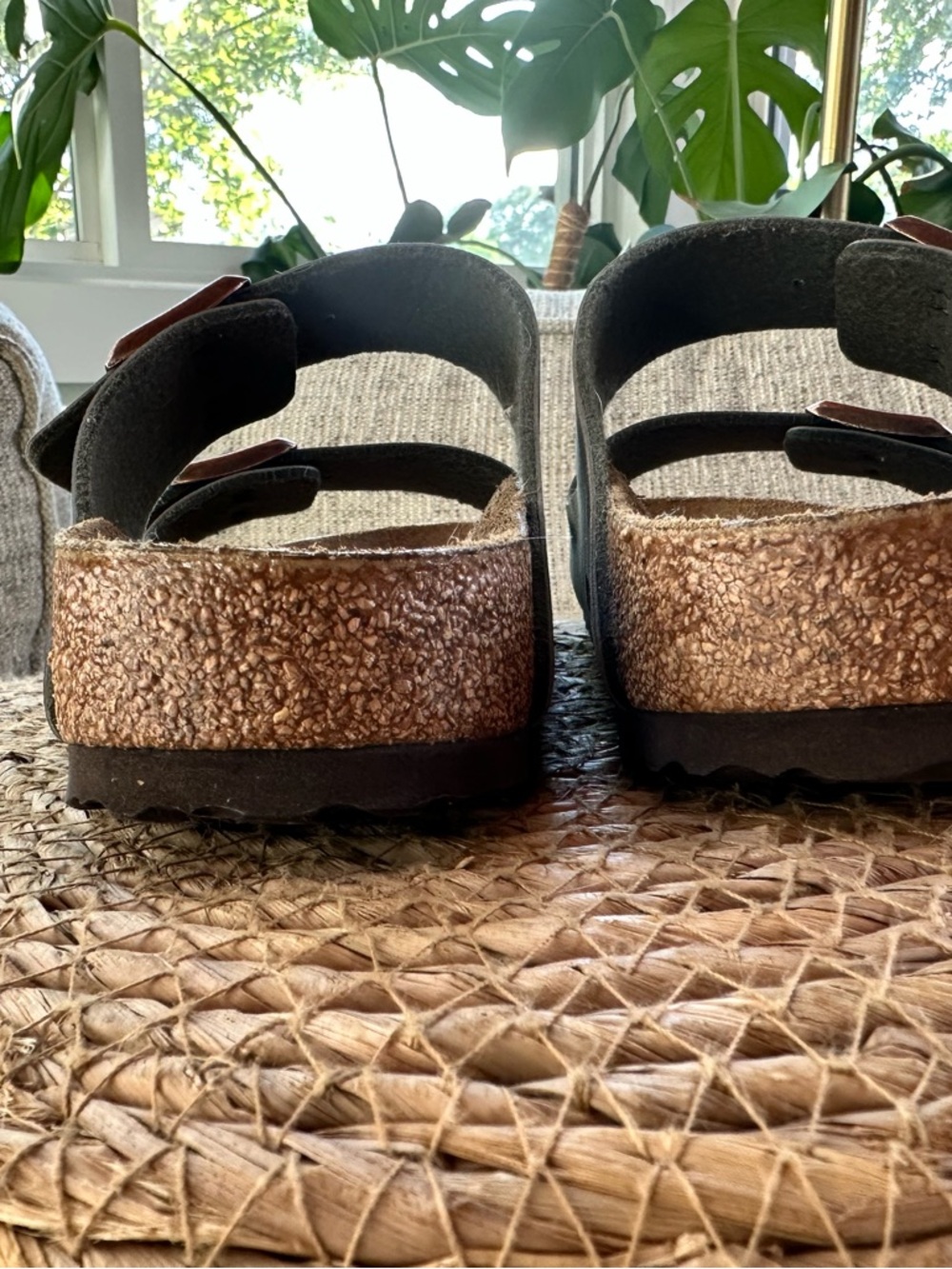 Unisex Birkenstock Arizona Two-Strap Sandal in Light Olive Green/Grey - Picture 6 of 6